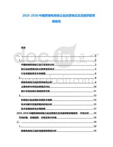 2025-2030中國(guó)跨境電商獨(dú)立站運(yùn)營(yíng)模式及流量獲取策略報(bào)告