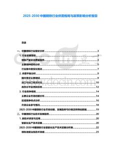 2025-2030中國(guó)鋼鐵行業(yè)供需格局與政策影響分析報(bào)告