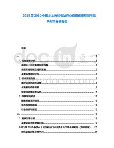 2025至2030中國水上光伏電站行業應用規模預測與競爭對手分析報告