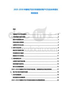 2025-2030中國電子支付市場現狀用戶行為及未來增長預測報告