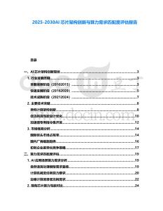 2025-2030AI芯片架構創新與算力需求匹配度評估報告