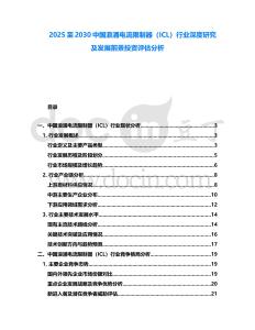 2025至2030中國浪涌電流限制器（ICL）行業深度研究及發展前景投資評估分析