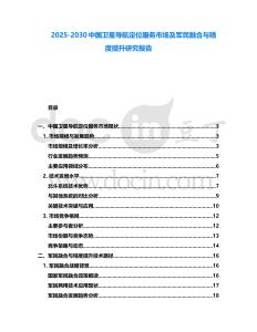 2025-2030中國衛星導航定位服務市場及軍民融合與精度提升研究報告