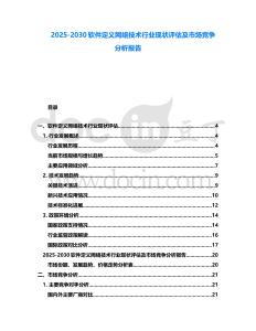 2025-2030軟件定義網絡技術行業現狀評估及市場競爭分析報告