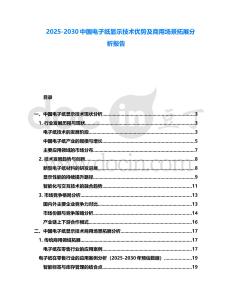 2025-2030中國電子紙顯示技術優勢及商用場景拓展分析報告