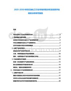 2025-2030中東石油化工行業(yè)市場供需分析及投資評估規(guī)劃分析研究報(bào)告