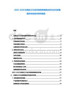 2025-2030日用化工行業市場競爭格局分析方法與效果現狀評估技術研究報告