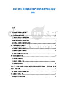 2025-2030軟件服務(wù)業(yè)市場(chǎng)產(chǎn)品競(jìng)爭(zhēng)供需平衡優(yōu)化分析報(bào)告