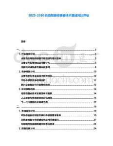 2025-2030自動駕駛傳感器技術(shù)路線對比評估