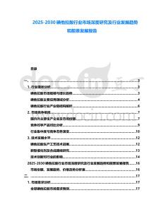 2025-2030碘他拉酸行業市場深度研究及行業發展趨勢和前景發展報告