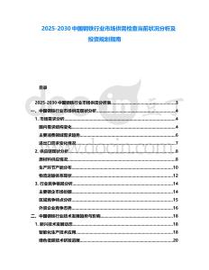 2025-2030中國鋼鐵行業市場供需檢查當前狀況分析及投資規劃指南
