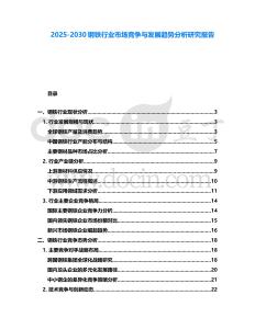 2025-2030鋼鐵行業市場競爭與發展趨勢分析研究報告