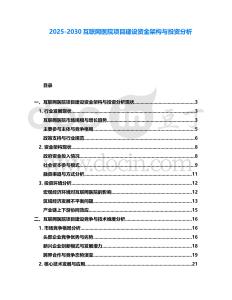 2025-2030互聯網醫院項目建設資金架構與投資分析