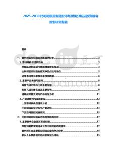 2025-2030比利時航空制造業市場供需分析及投資機會規劃研究報告