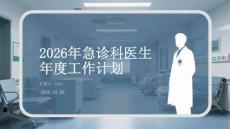 2026年急診科醫生年度工作計劃