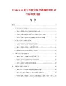 2026及未來5年固定電熱器螺栓項目可行性研究報告