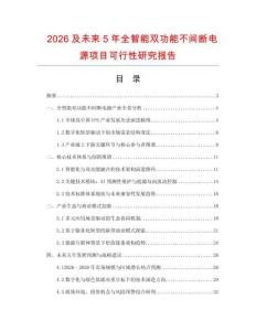2026及未來5年全智能雙功能不間斷電源項目可行性研究報告