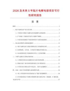 2026及未來5年貼片電解電容項目可行性研究報告