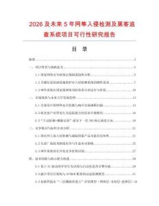 2026及未來5年網隼入侵檢測及黑客追查系統項目可行性研究報告