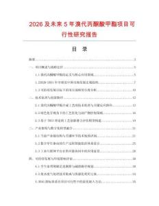 2026及未來5年溴代丙酮酸甲酯項目可行性研究報告