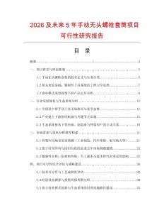 2026及未來(lái)5年手動(dòng)無(wú)頭螺栓套筒項(xiàng)目可行性研究報(bào)告
