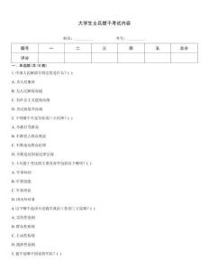 大學生士兵提干考試內容