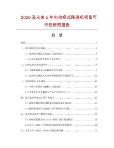 2026及未來5年電動吸式降溫機項目可行性研究報告