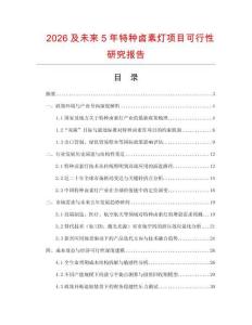 2026及未來5年特種鹵素燈項目可行性研究報告