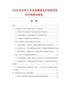 2026及未來5年非金屬液壓打包機項目可行性研究報告