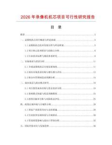 2026年录像机机芯项目可行性研究报告