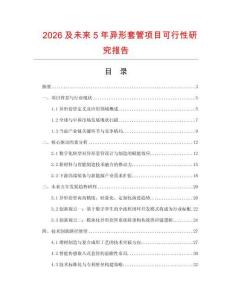 2026及未來5年異形套管項(xiàng)目可行性研究報(bào)告