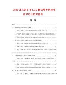 2026及未來5年LED數碼管專用膠項目可行性研究報告