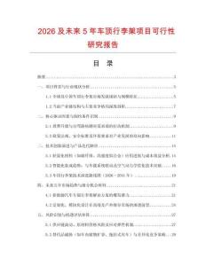 2026及未來5年車頂行李架項目可行性研究報告