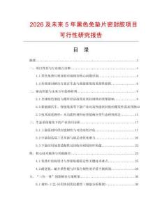 2026及未來5年黑色免墊片密封膠項目可行性研究報告