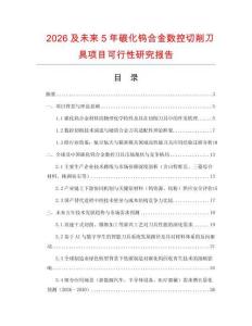 2026及未來5年碳化鎢合金數(shù)控切削刀具項目可行性研究報告
