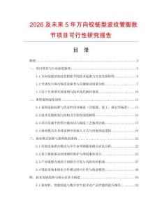 2026及未來5年萬向鉸鏈型波紋管膨脹節(jié)項目可行性研究報告