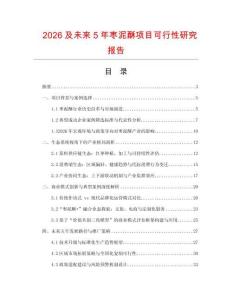 2026及未來5年棗泥酥項目可行性研究報告