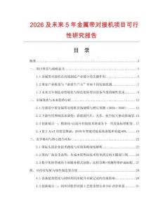 2026及未來5年金屬帶對接機項目可行性研究報告