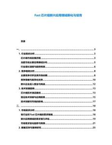 Fast芯片組新興應用領域孵化與培育