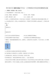 四川西昌市2025-2026學年高一上學期期末學科素養(yǎng)檢測物理試題（含答案）