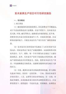 實木家具生產項目可行性研究報告