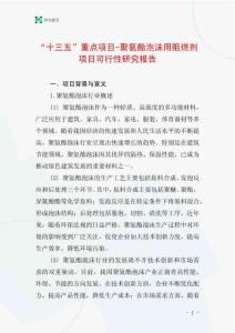 “十三五”重點項目-聚氨酯泡沫用阻燃劑項目可行性研究報告