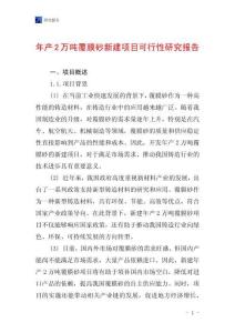 年產2萬噸覆膜砂新建項目可行性研究報告