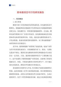 炭電極項(xiàng)目可行性研究報(bào)告