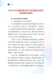 2025年中國道路清掃車行業(yè)發(fā)展監(jiān)測及投資策略研究報告
