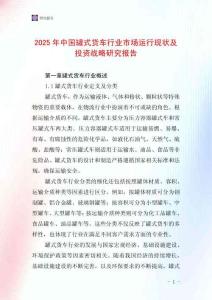 2025年中國罐式貨車行業市場運行現狀及投資戰略研究報告