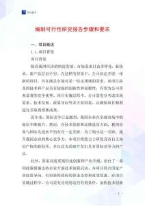 編制可行性研究報(bào)告步驟和要求