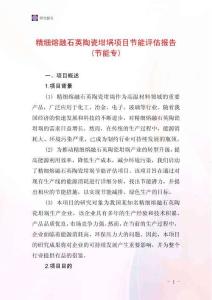 精细熔融石英陶瓷坩埚项目节能评估报告(节能专)