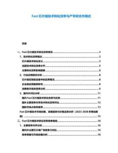 Fast芯片组技术转化效率与产学研合作模式