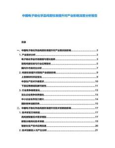 中国电子级化学品纯度标准提升对产业影响深度分析报告